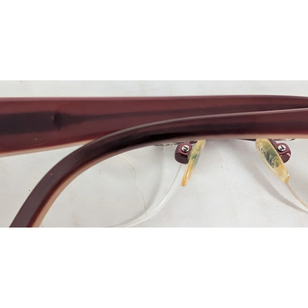 GUESS GU 1654 Women's Rimless Eyeglasses Brown Burgundy Frame Clear Lenses Case